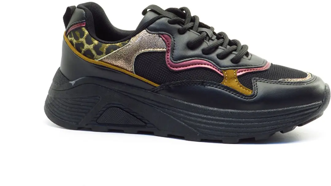 Shoecolate Black combi + leopard 1.25.02.152.02 ZWART