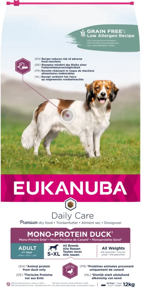 Eukanuba Daily Care Eend Adult Hondenvoer 12kg