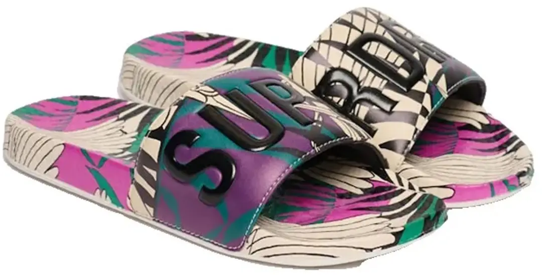 Superdry All Over Printed Badslippers Optical Birds Cream - afbeelding 5 van 6