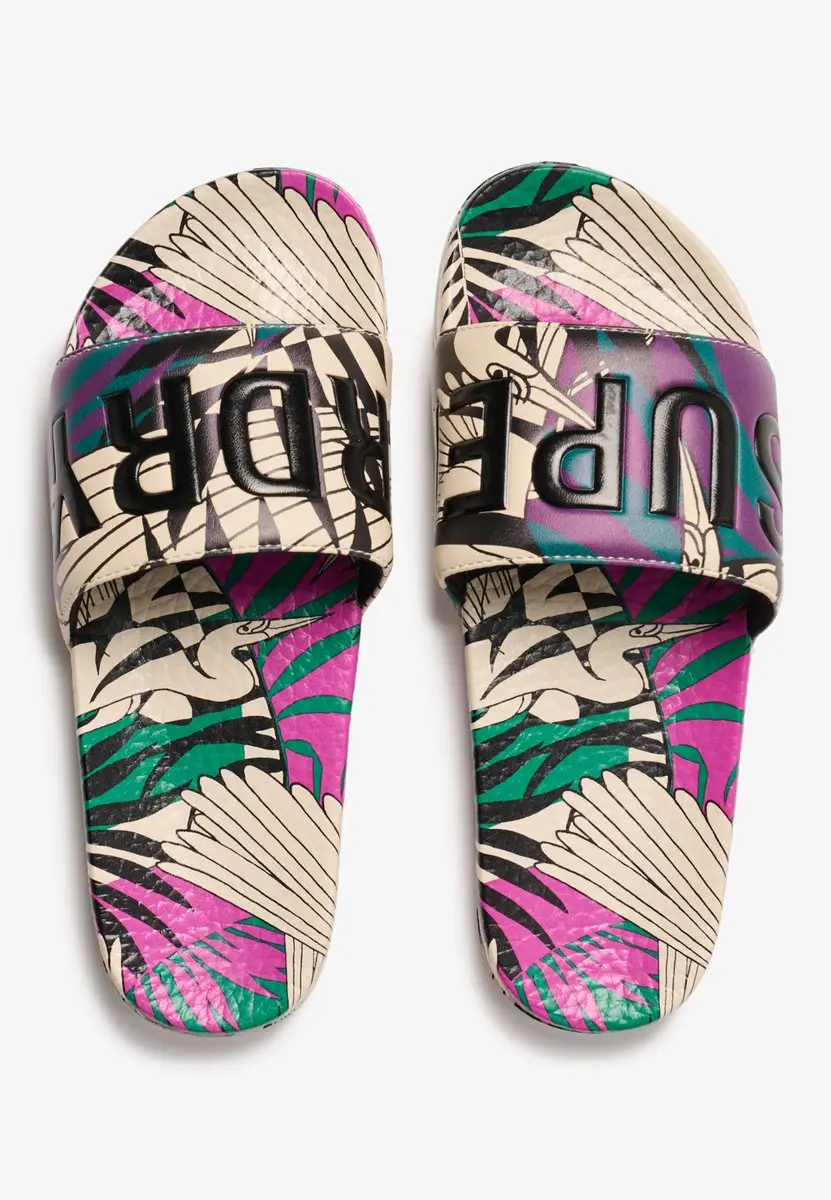 Superdry All Over Printed Badslippers Optical Birds Cream - afbeelding 4 van 6