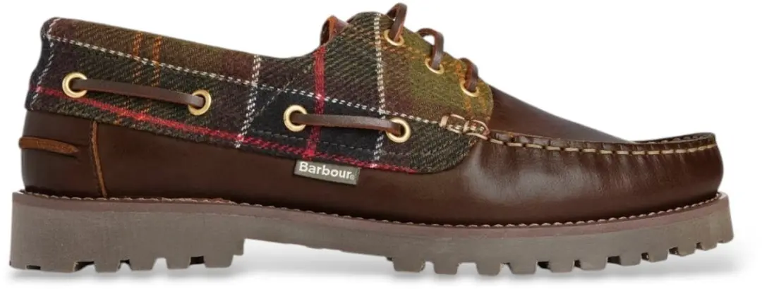 Barbour Bruine leren nautische bootschoenen
