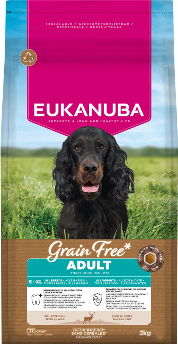 Eukanuba Hondenvoer Droog Grain Free Adult Hert 3kg