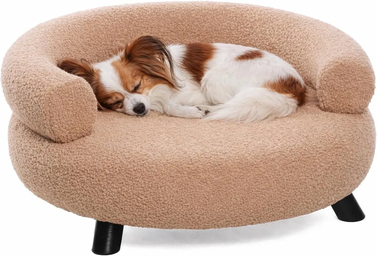 Flamingo Dudo Hondenbed Rond Beige