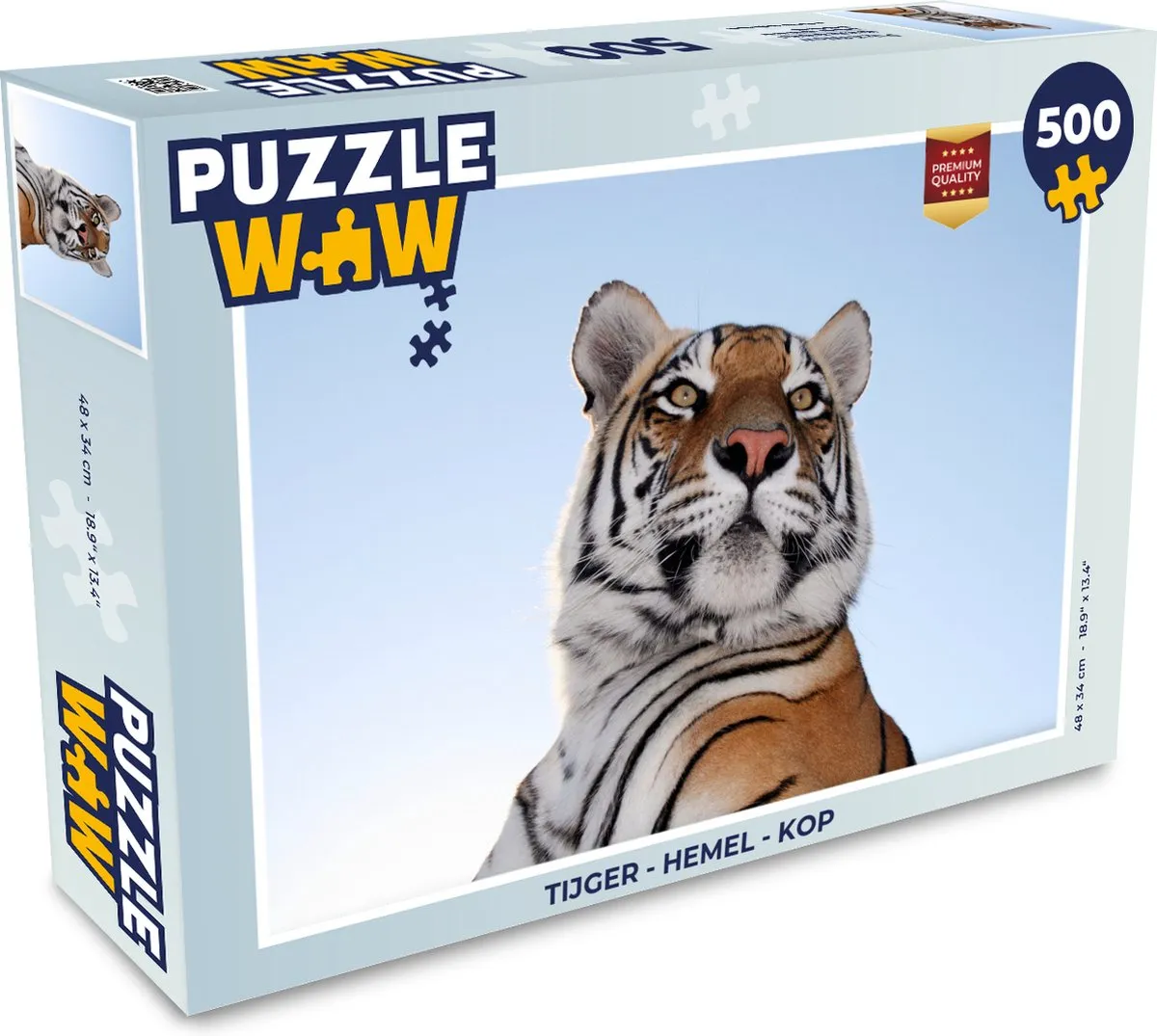 PuzzleWow Tijger Hemel Kop Legpuzzel 500 Stuks