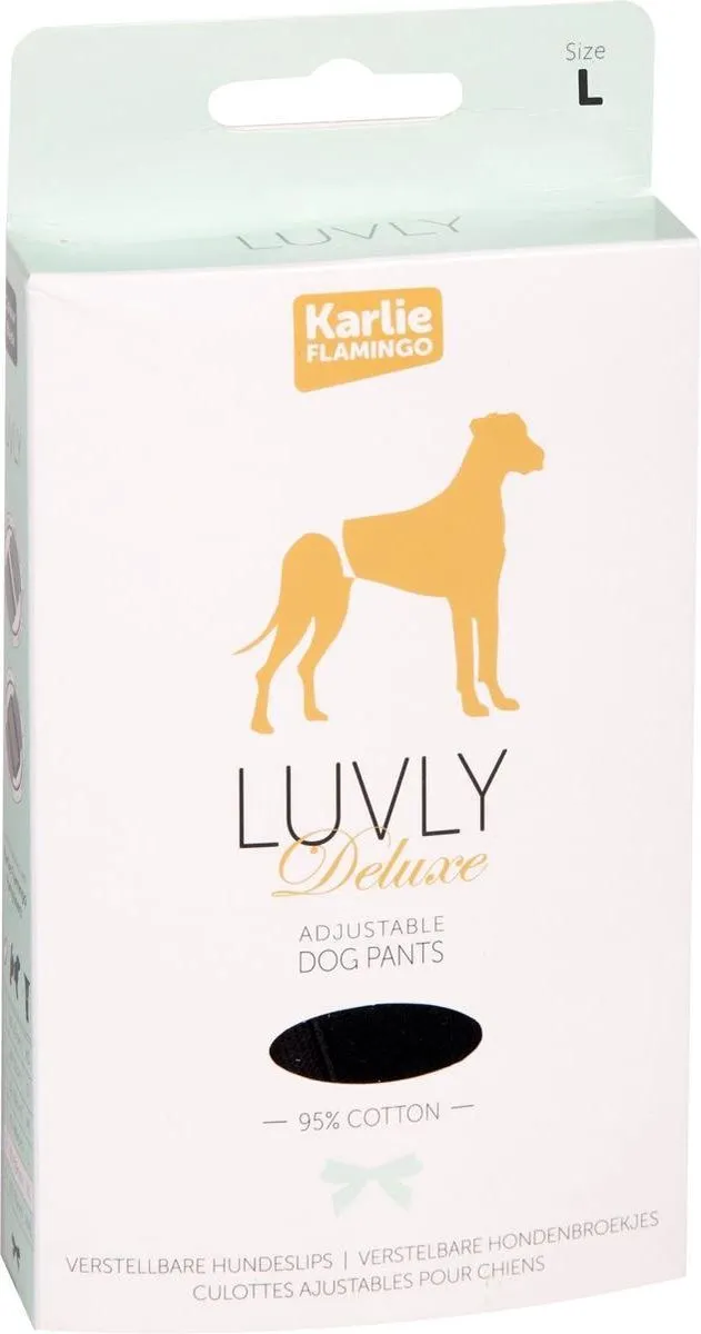Flamingo Luvly Slip Loopheidsbroekje Hond - L - Zwart