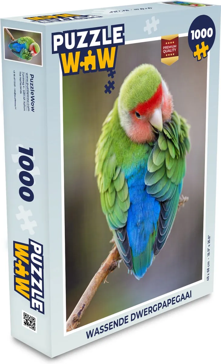 PuzzleWow Wassende Dwergpapegaai Legpuzzel 1000 Stuks