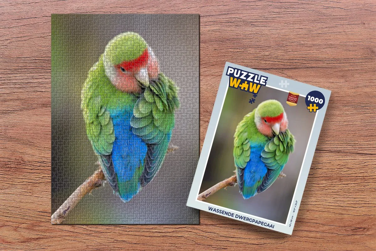 PuzzleWow Wassende Dwergpapegaai Legpuzzel 1000 Stuks - Multicolor