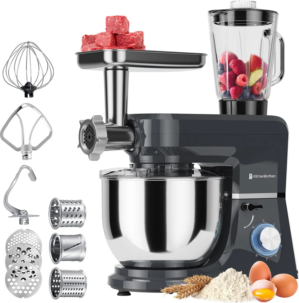 KitchenBrothers Keukenmachine 1500W