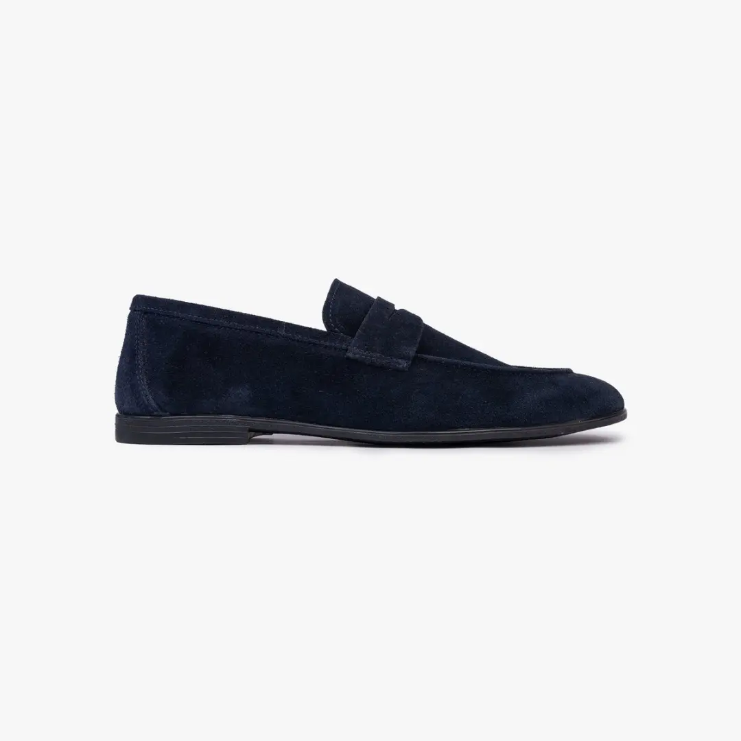 Omnio lars loafers heren navy suède