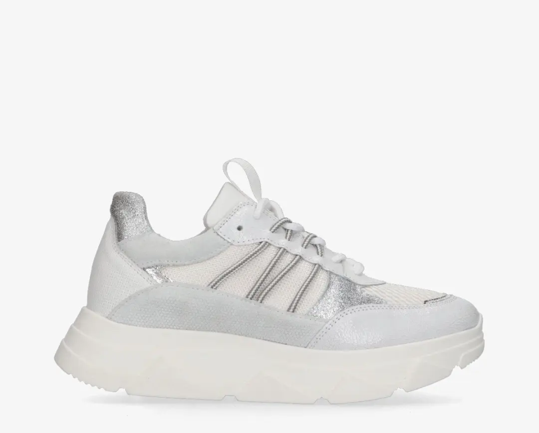 Tango kady fat 435 sneakers dames wit/zilver leer