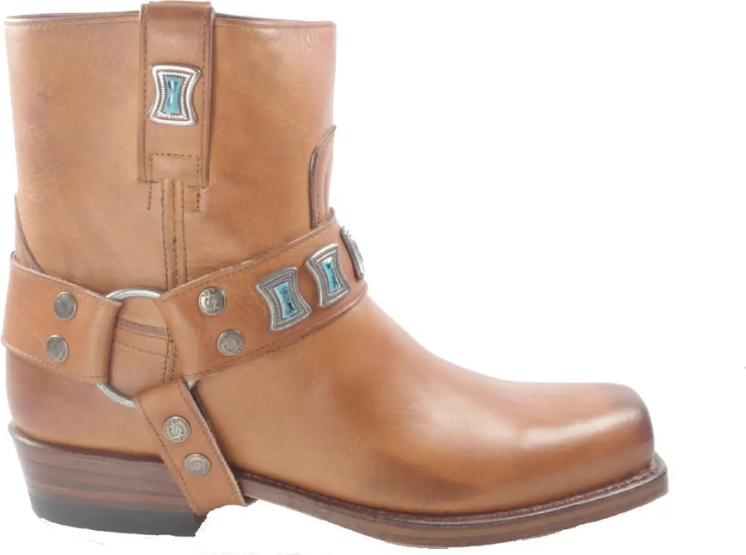 Sendra Boots 10845 Cognac Handgemaakt Biker Western Ibiza Dames Enkel Laars Afne