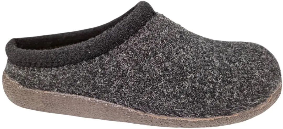 Q Fit Bern 2 Zwarte Vilten Open Dames Pantoffels