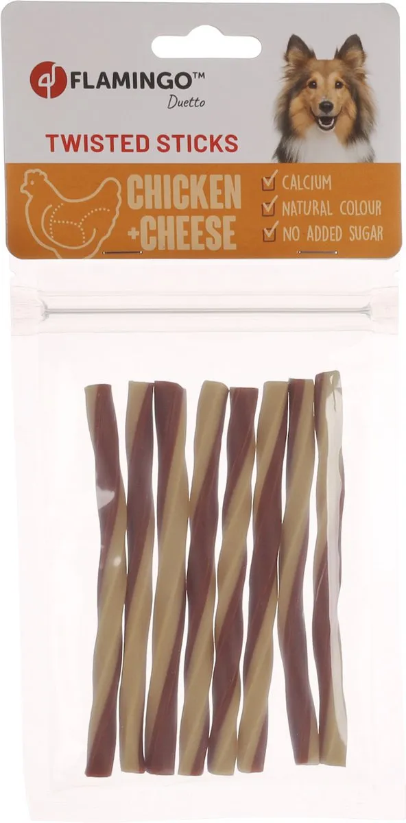 Flamingo Duetto Twist Sticks Hondensnack 85g - Kip & Kaas