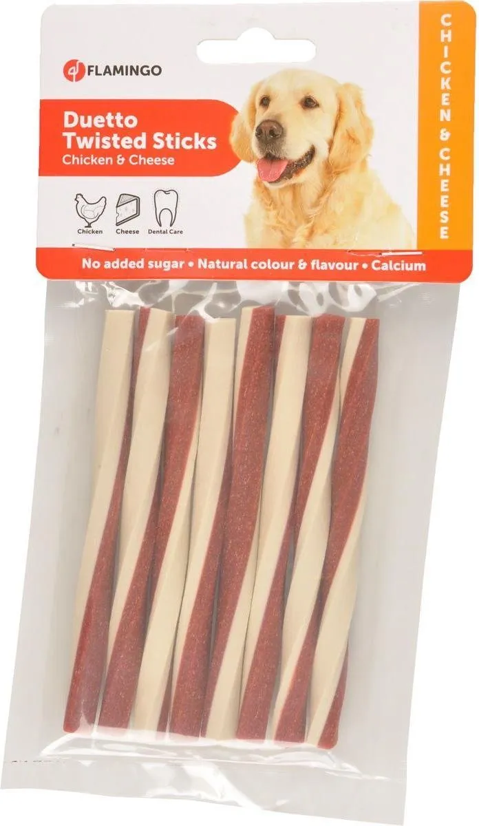 Flamingo Duetto Twist Sticks Hondensnack 85g - Kip & Kaas