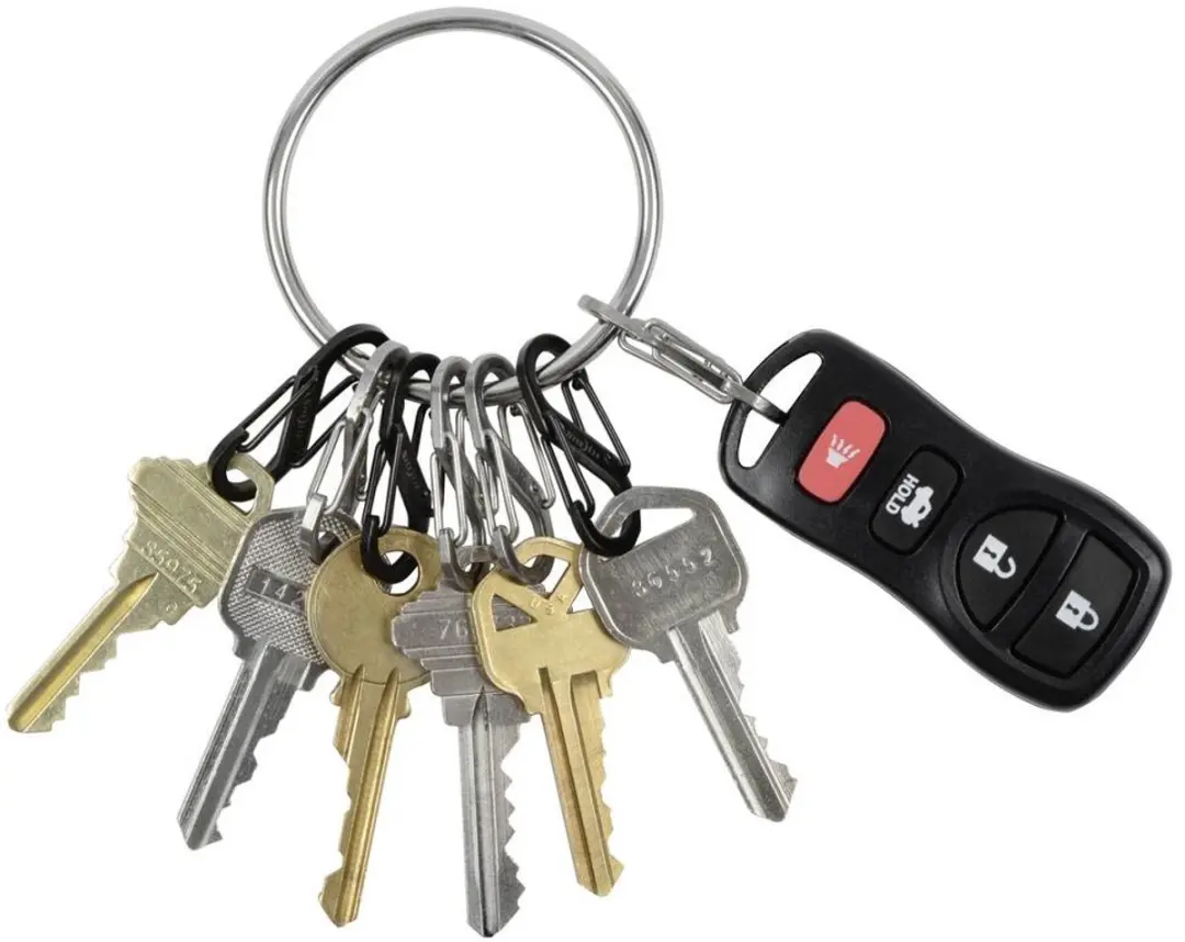 Nite Ize BigRing 8 S-Biner Sleutelring - Zwart/Zilver - afbeelding 4 van 6