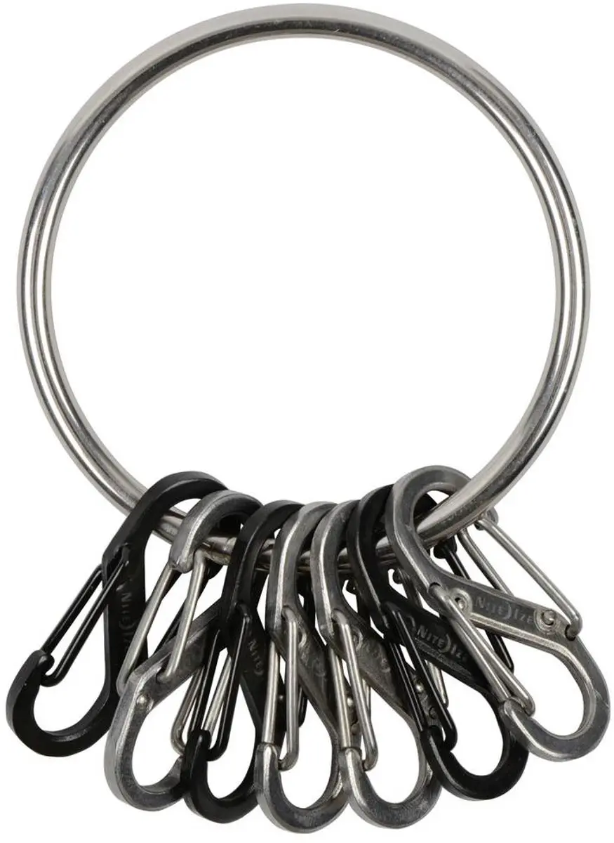 Nite Ize BigRing 8 S-Biner Sleutelring - Zwart/Zilver - afbeelding 3 van 6
