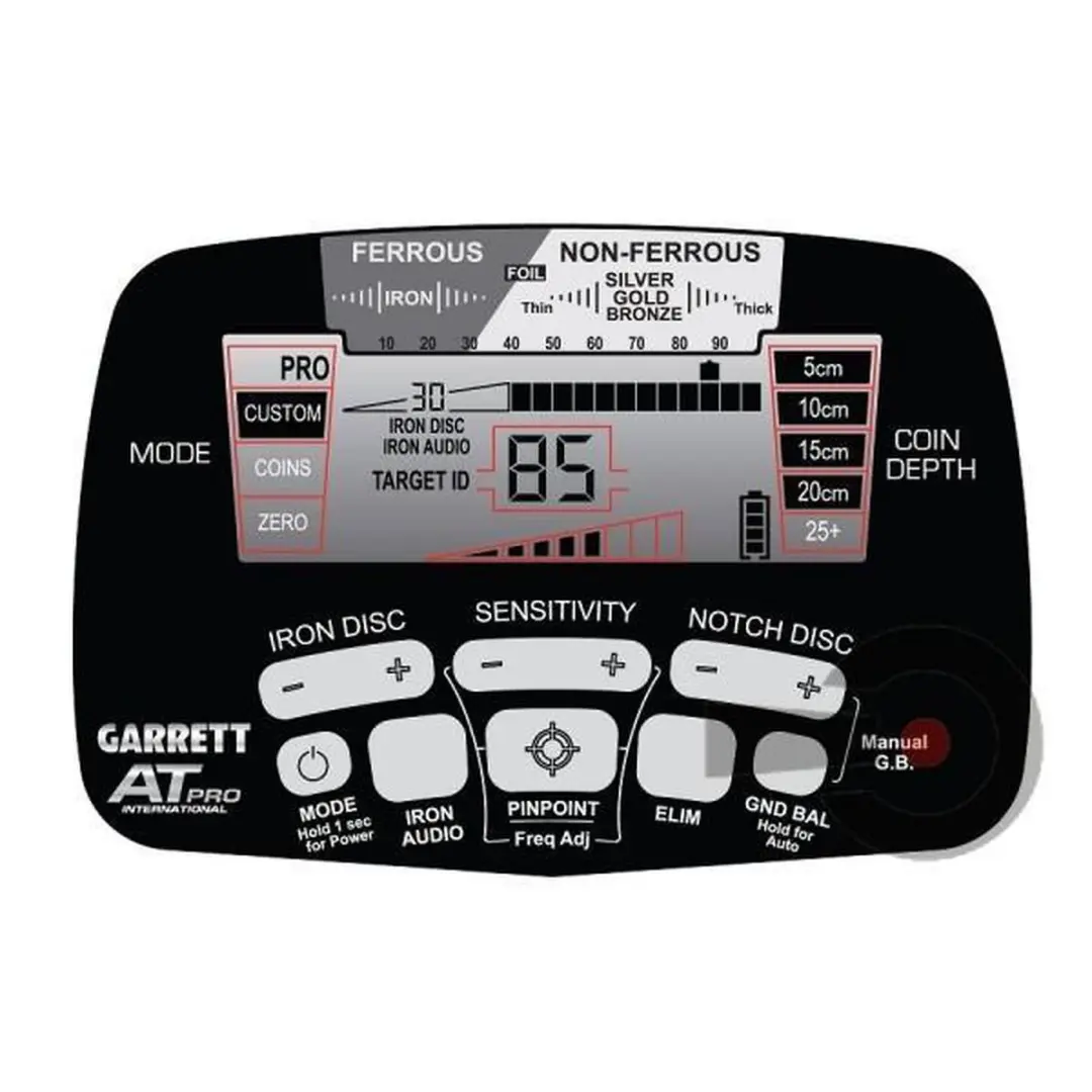 Garrett AT-Pro Metaaldetector 28cm Transparent - afbeelding 2 van 6