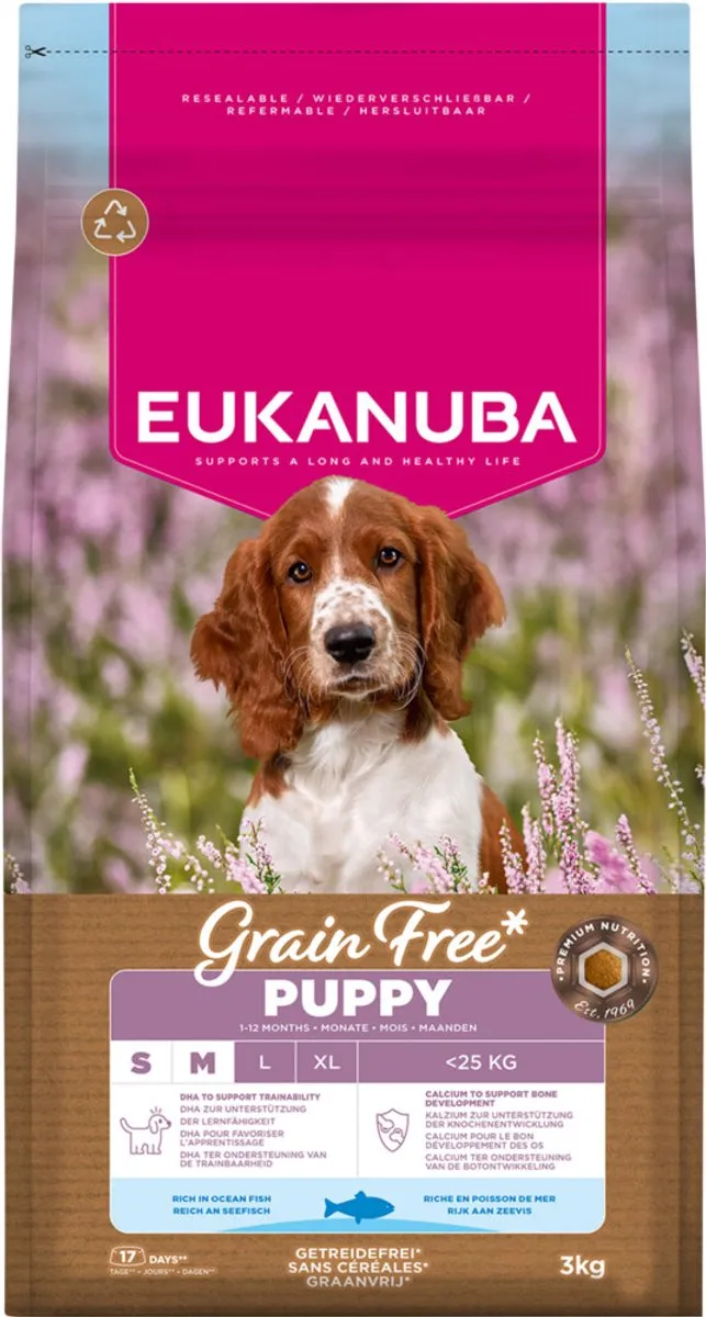 Eukanuba Puppy Grain Free Small/Medium Oceaanvis - 3kg