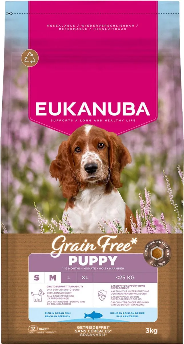 Eukanuba Puppy Grain Free Small/Medium Oceaanvis - 3kg