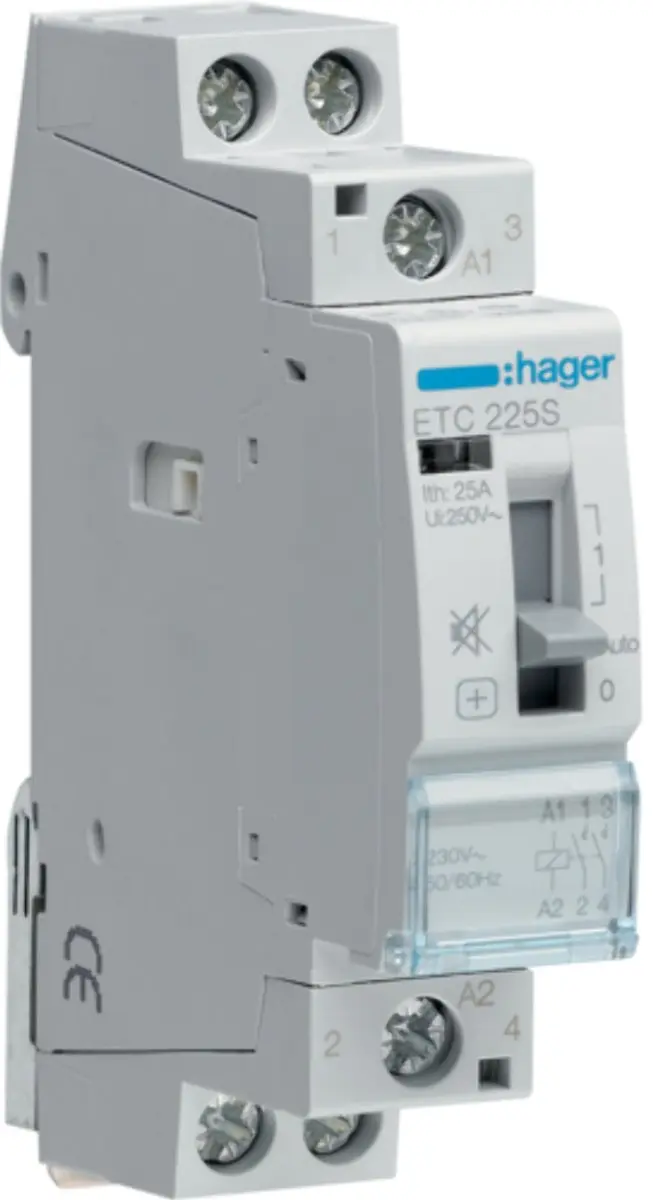 Hager ETC225S magneetschakelaar 25A 2NO