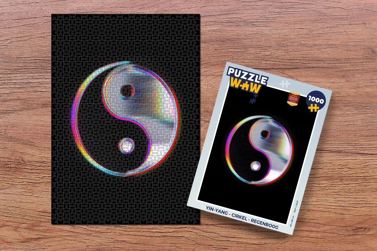PuzzleWow Yin-Yang Regenboog Legpuzzel 1000 Stuks