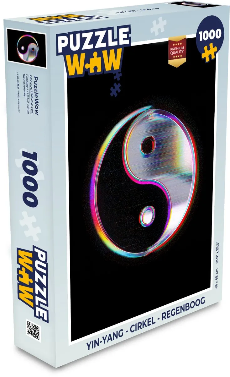 PuzzleWow Yin-Yang Regenboog Legpuzzel 1000 Stuks
