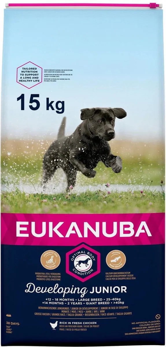 Eukanuba Developing Junior Large Breed Kip Hondenvoer 15kg