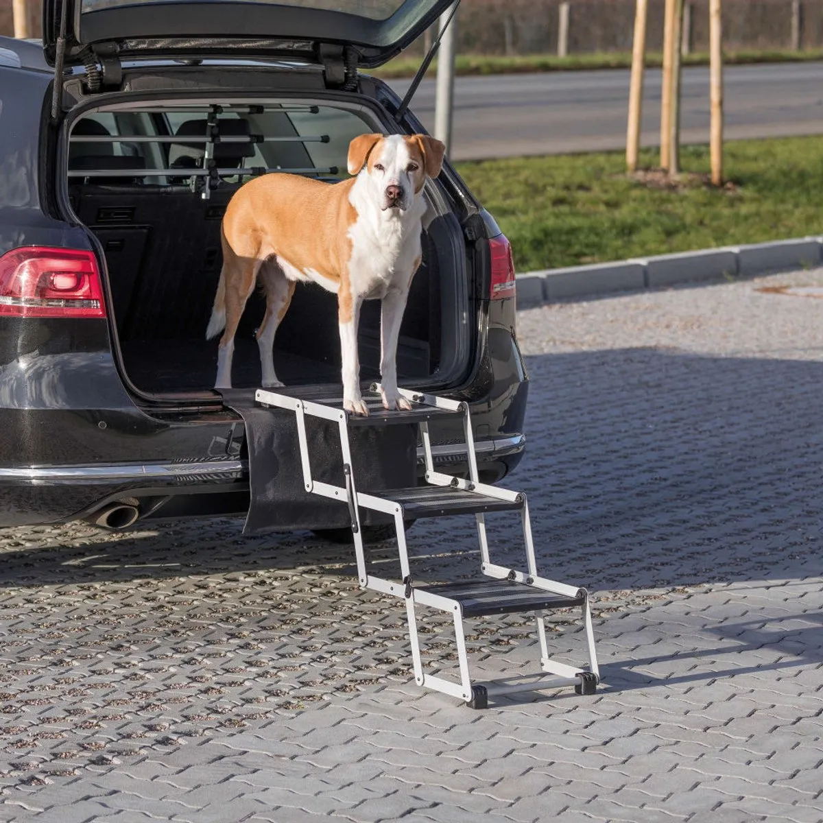 Trixie Vouw-Trap Petwalk Aluminium 120x37x57cm - Grijs/Multikleur - afbeelding 4 van 6
