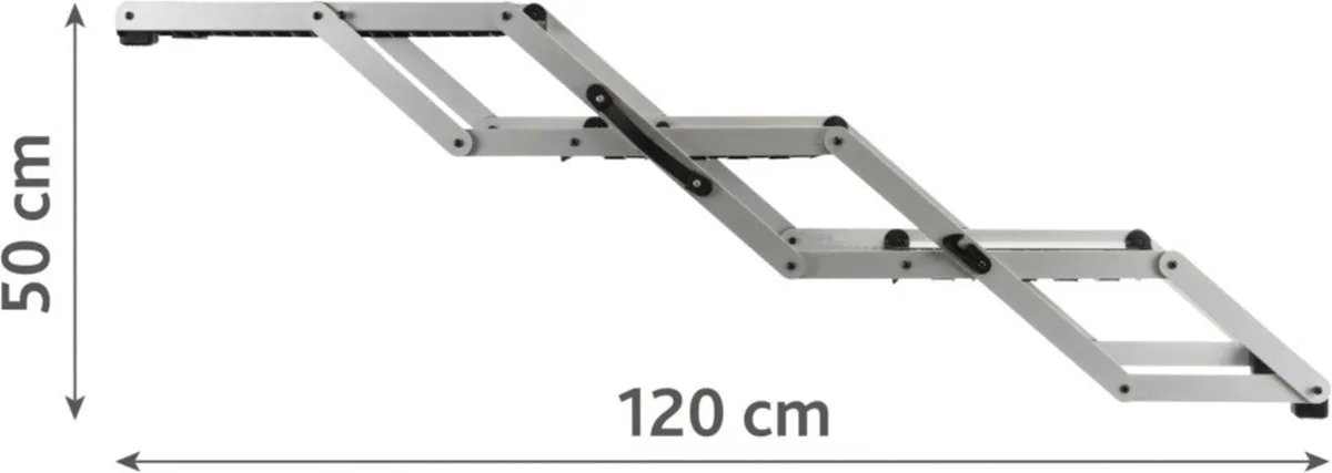Trixie Vouw-Trap Petwalk Aluminium 120x37x57cm - Grijs/Multikleur - afbeelding 3 van 6