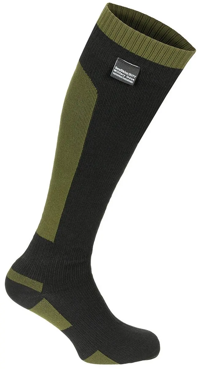 Sealskinz Duty waterdichte legersokken hoog, groen/zwart