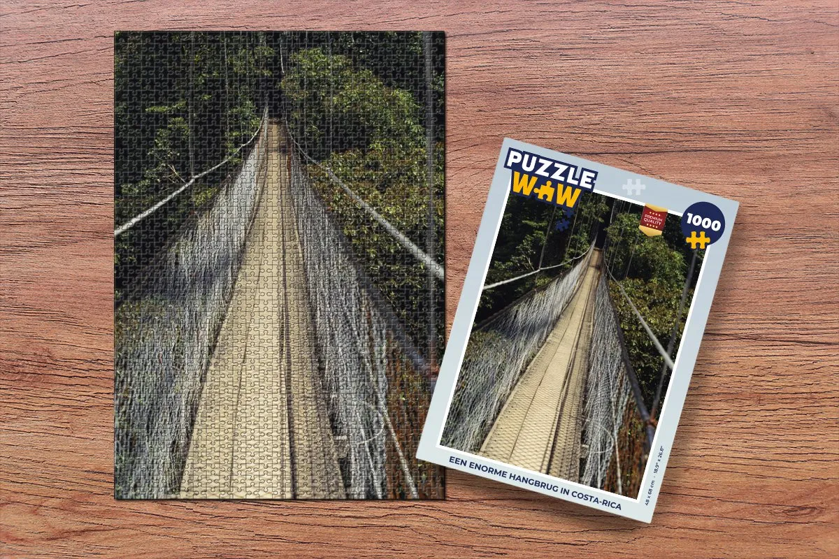 PuzzleWow Hangbrug Costa Rica Puzzel 1000 Stuks - Multicolor