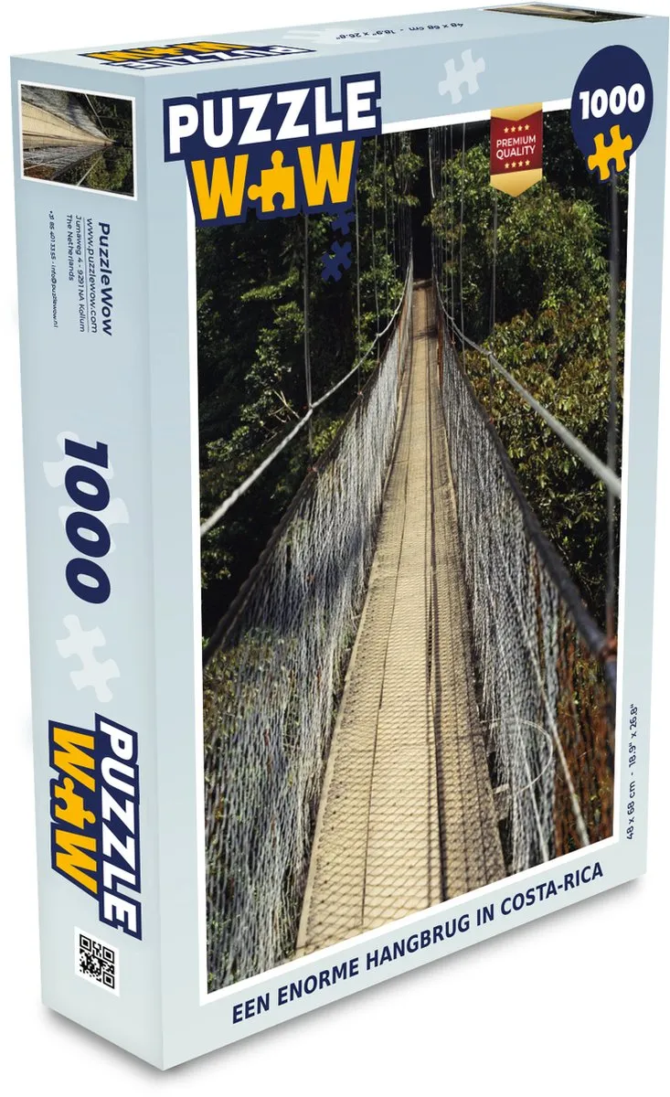 PuzzleWow Hangbrug Costa Rica Puzzel 1000 Stuks