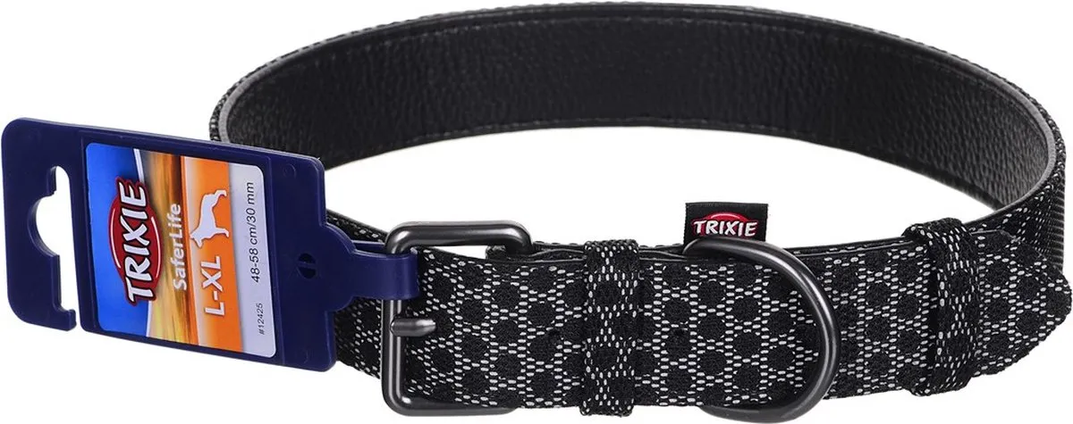 Trixie Halsband Night Reflect Zwart L-XL