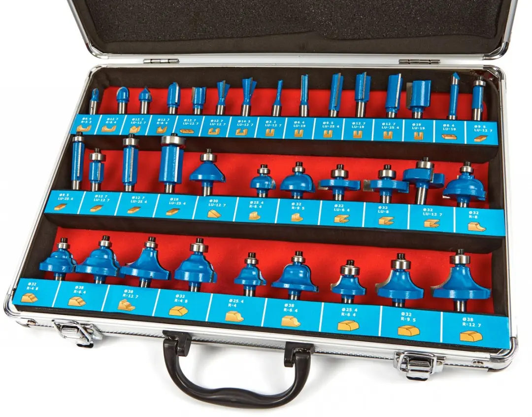 35 Delige Houtfrezenset met 8 mm Opname