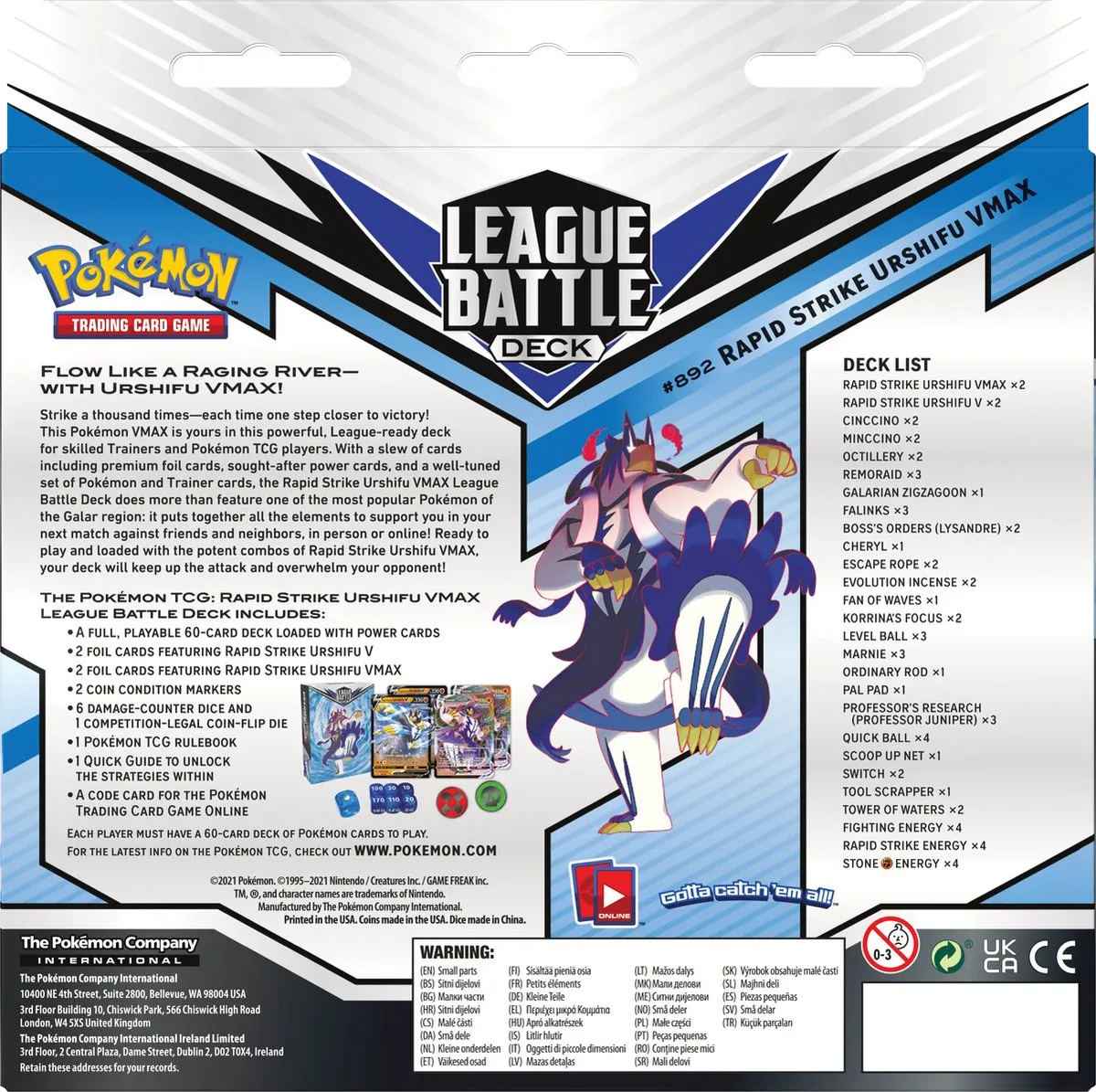 Pokémon League Battle Deck Rapid Strike Urshifu VMAX