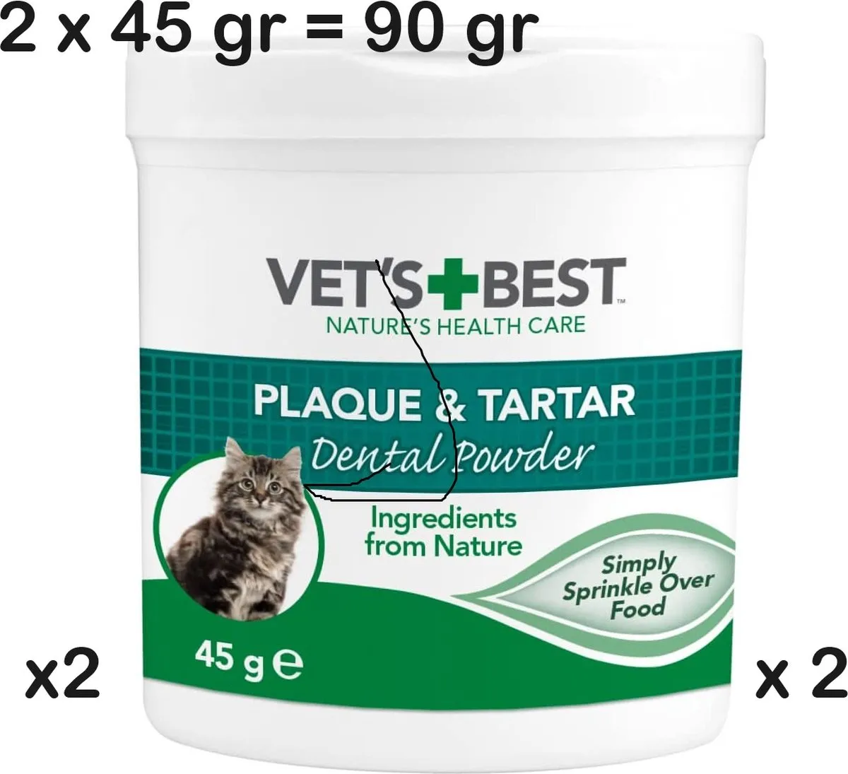 Flamingo Vets Best Dental Powder Kat