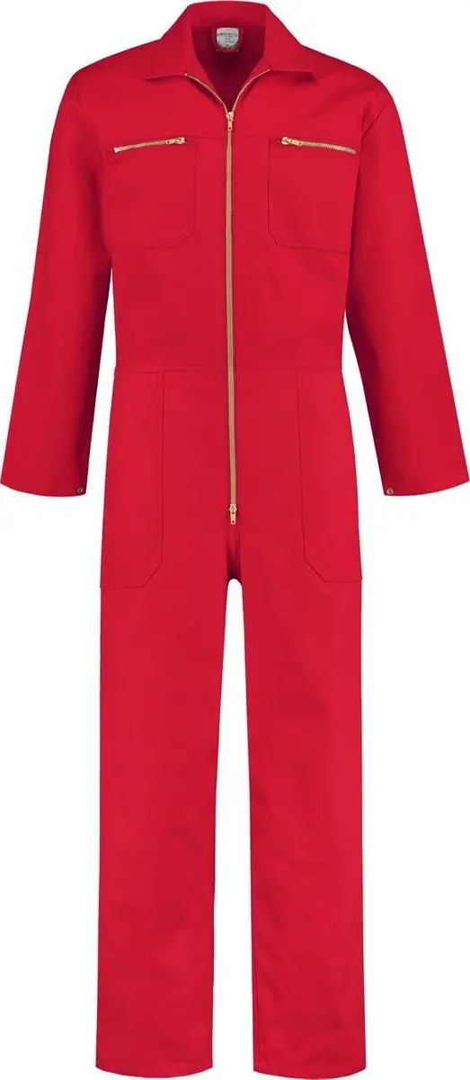 EM Workwear kinderoverall pol/kat Rood met verdekte ritssluiting maat 86