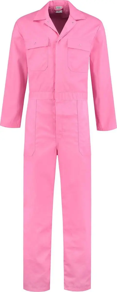 EM Workwear kinderoverall pol/kat Roze met verdekte ritssluiting maat 164