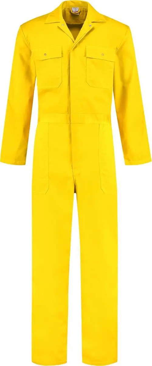 EM Workwear kinderoverall pol/kat Geel met verdekte ritssluiting maat 116