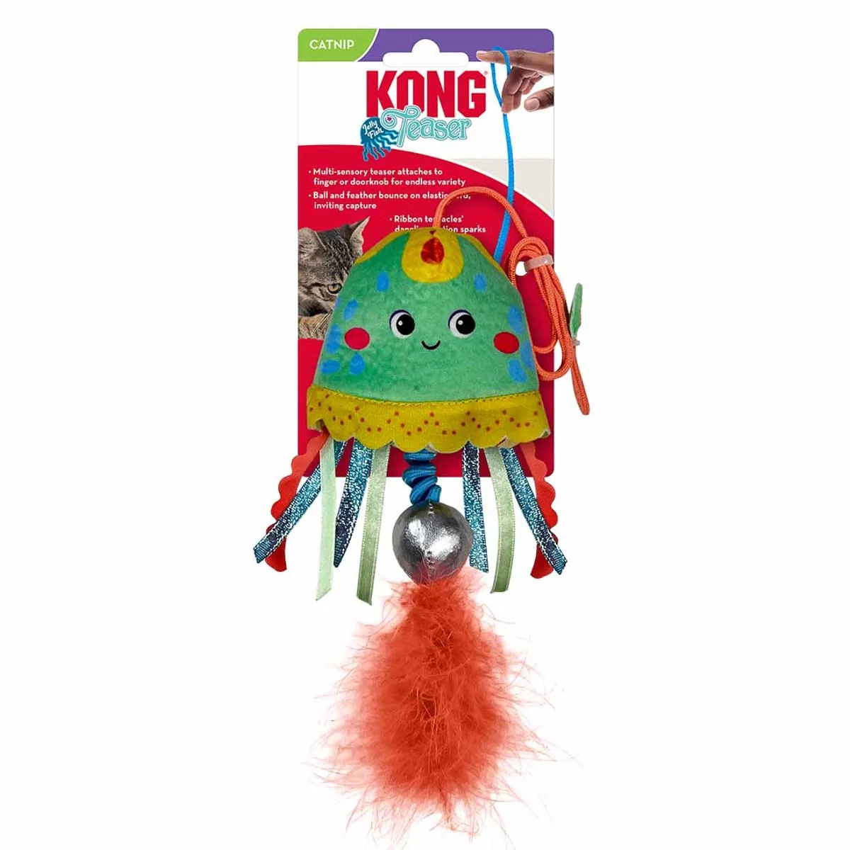 KONG Cat Teaser Jellyfish Assorti - Blauw