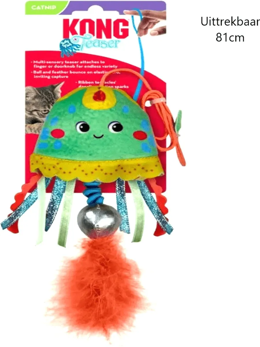 KONG Cat Teaser Jellyfish Assorti - Blauw