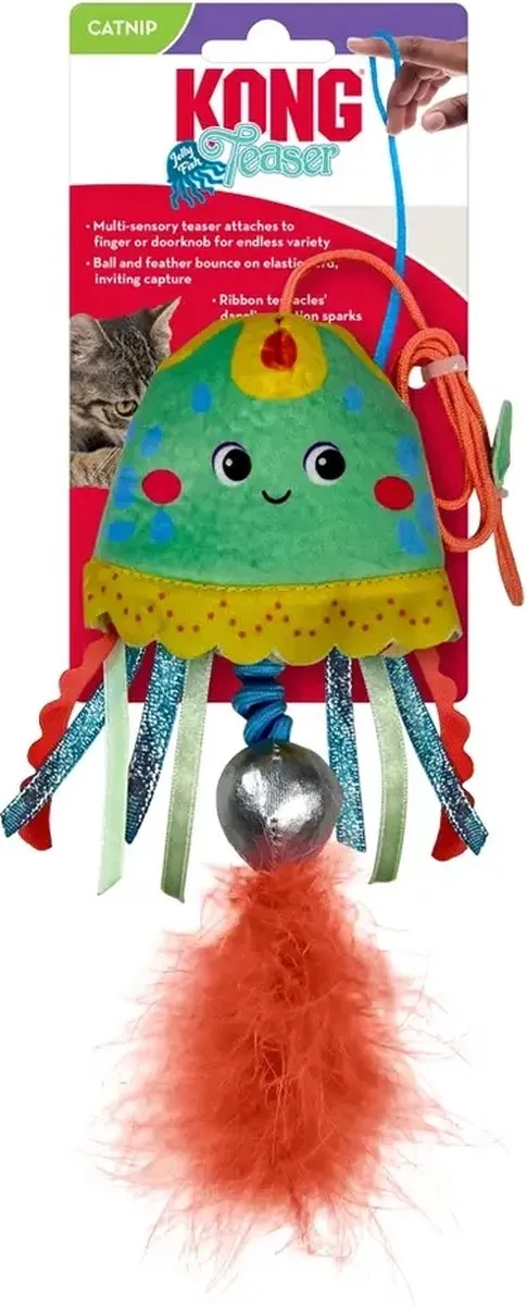 KONG Cat Teaser Jellyfish Assorti - Blauw