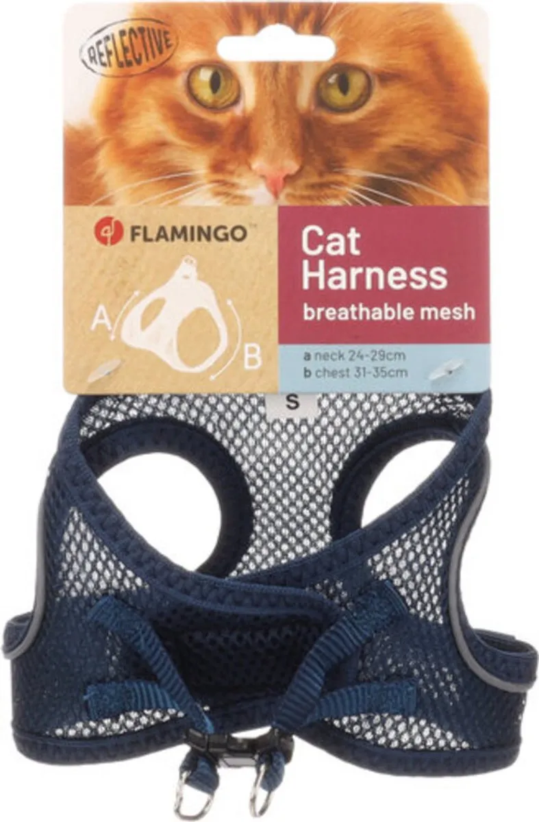 Flamingo Step&Go Berta Kattenharnas - S - Donkerblauw