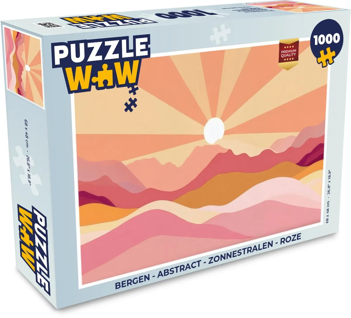 PuzzleWow Bergen Abstract Zonnestralen Legpuzzel 1000 Stuks