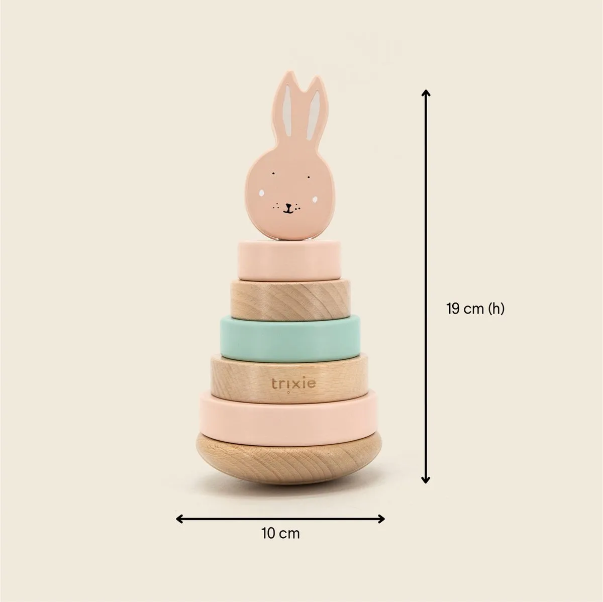 Trixie Houten Stapeltoren Mrs. Rabbit - Roze - 7 Stuks - afbeelding 6 van 6