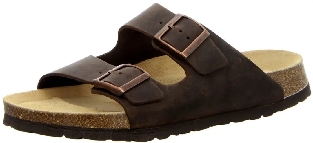 Natural Sense dames pantoffels muiltjes sandalen leer bruin 1152528