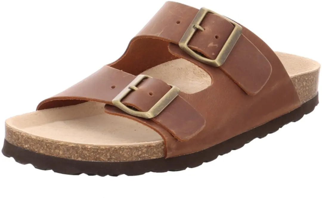 Natural Sense unisex pantoffels muiltjes sandalen leer bruin 1152937