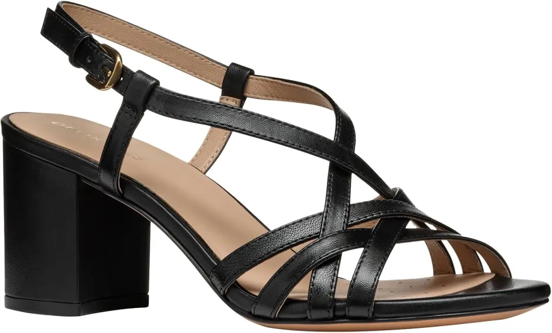 Geox D Virnilisa 65 S B Dames Sandalen met Hak Zwart