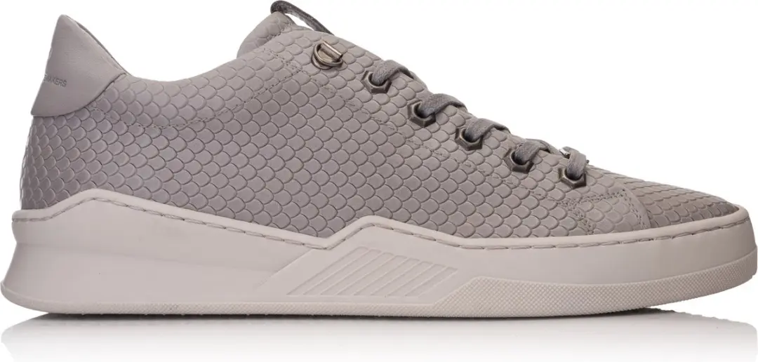 Hinson city low sneakers heren lichtgrijs embossed leer