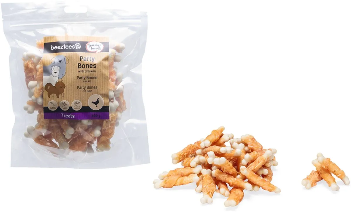 Beeztees Tasty Treats Party Bones Kip